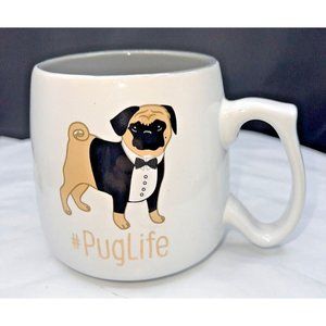 #Puglife Coffee Mug Cup 10 Strawberry Street , Pug In Tux Pre-owned Gold Print